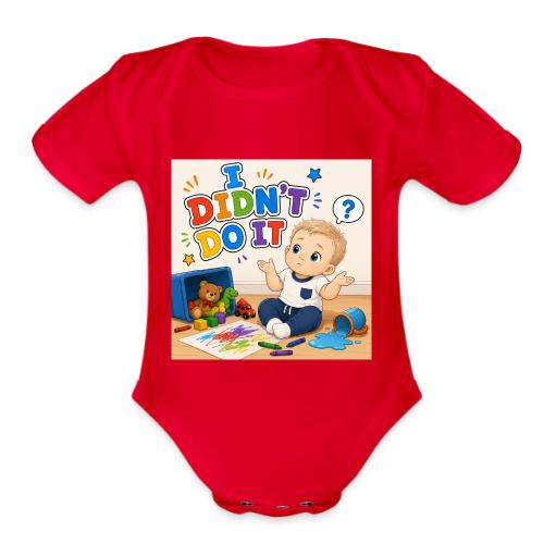 I Didn't Do It - Boy-W - Organic Short Sleeve Baby Bodysuit