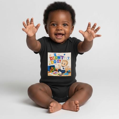 I Didn't Do It - Boy-W - Organic Short Sleeve Baby Bodysuit