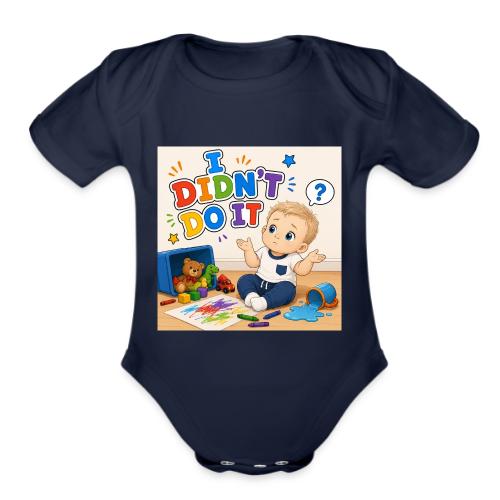 I Didn't Do It - Boy-W - Organic Short Sleeve Baby Bodysuit