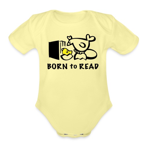 Born to Read Chick - Organic Short Sleeve Baby Bodysuit
