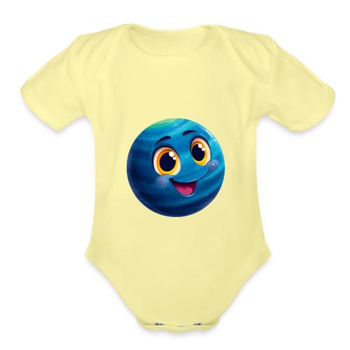 Smiling Blue Planet - Organic Short Sleeve Baby Bodysuit