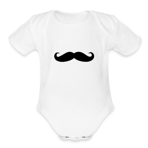 mustache - Organic Short Sleeve Baby Bodysuit