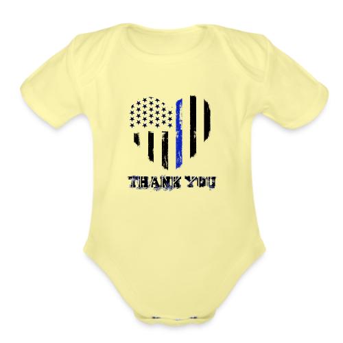 Police Thank You - Organic Short Sleeve Baby Bodysuit