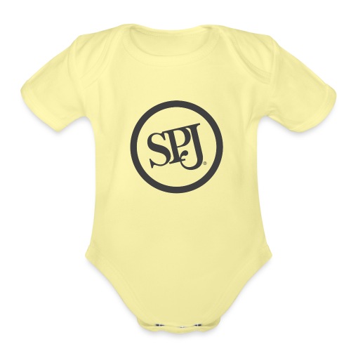 SPJ Charcoal Logo - Organic Short Sleeve Baby Bodysuit