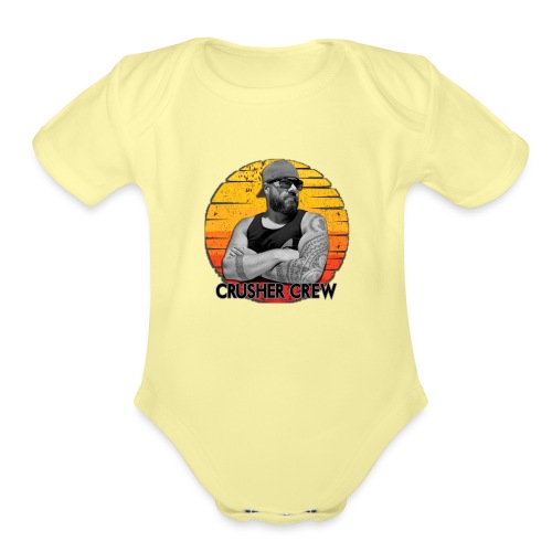 Crusher Crew Carl Crusher Sunset Circle - Organic Short Sleeve Baby Bodysuit