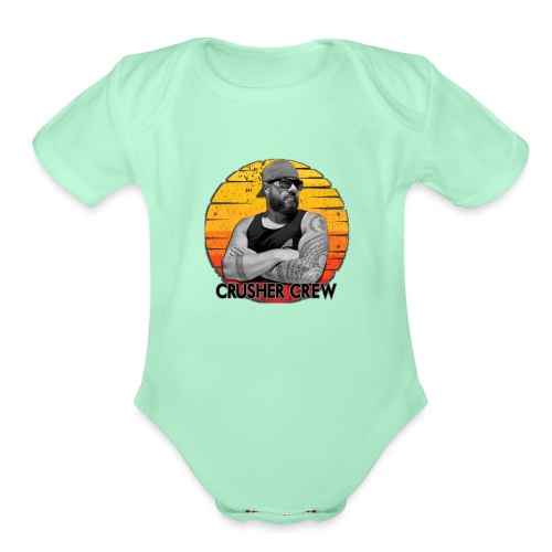 Crusher Crew Carl Crusher Sunset Circle - Organic Short Sleeve Baby Bodysuit