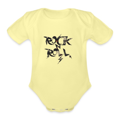 rocknroll - Organic Short Sleeve Baby Bodysuit