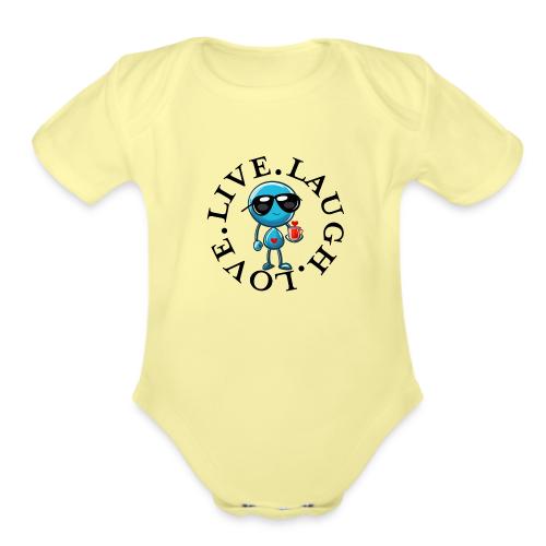 Circle Remember to live laugh love - Organic Short Sleeve Baby Bodysuit