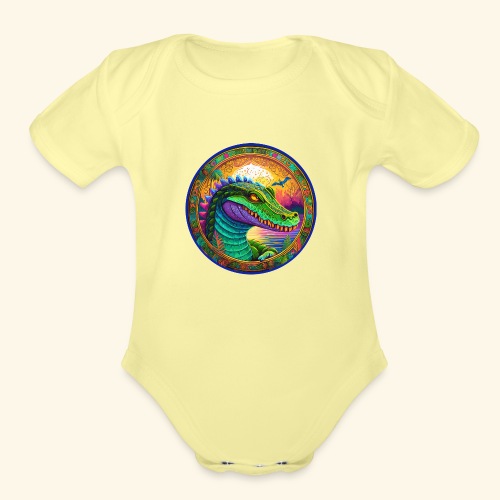aiTee Alligator 01 - Organic Short Sleeve Baby Bodysuit