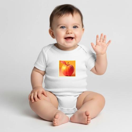 Golden Peach Perfection Design - Organic Short Sleeve Baby Bodysuit