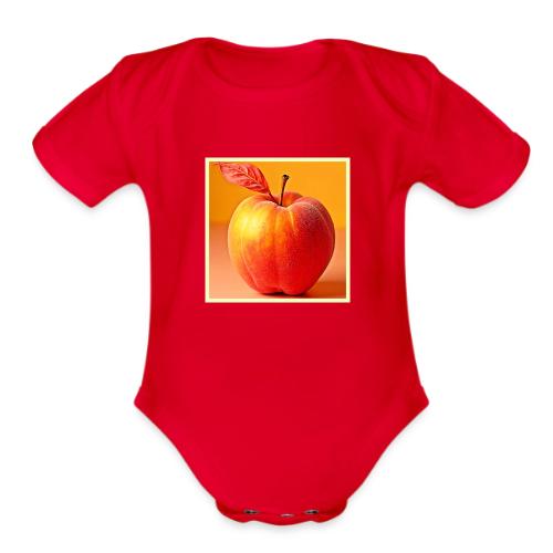 Golden Peach Perfection Design - Organic Short Sleeve Baby Bodysuit
