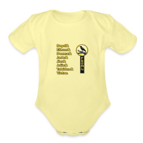 Fromily + Storywalker (front and back) - Organic Short Sleeve Baby Bodysuit