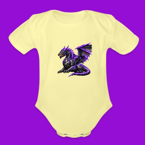 Neon Dragon at Rest - Organic Short Sleeve Baby Bodysuit