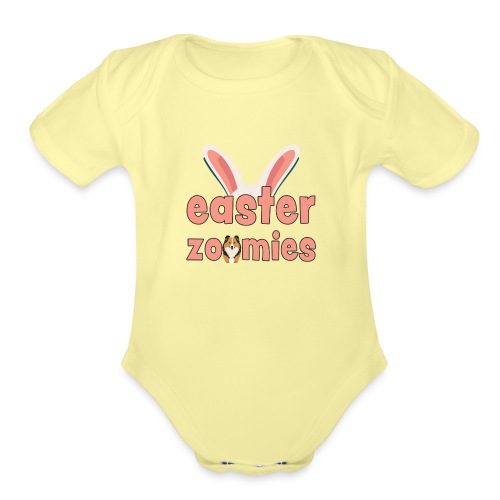EasterZoomiesCoral - Organic Short Sleeve Baby Bodysuit