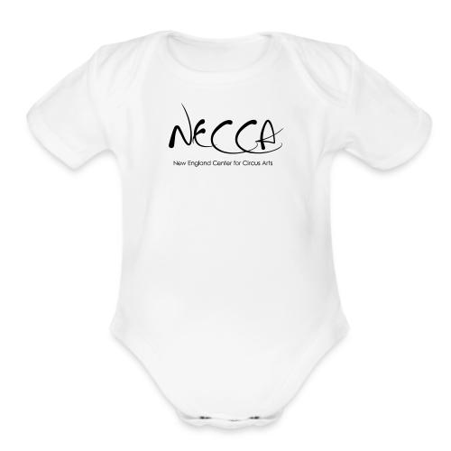 Black NECCA Logo - Organic Short Sleeve Baby Bodysuit