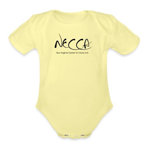 Black NECCA Logo - Organic Short Sleeve Baby Bodysuit