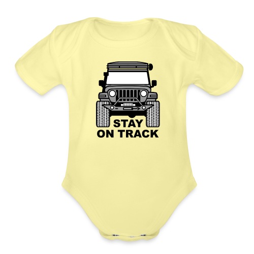 HUH! Track #05 (You donate $2.90 / $0.60 Sticker) - Organic Short Sleeve Baby Bodysuit