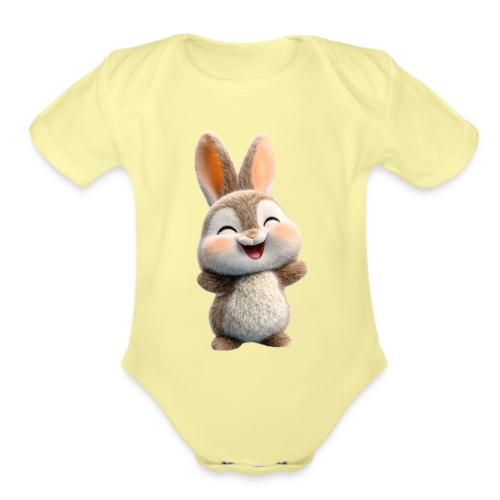 Joyful Baby Rabbit - Organic Short Sleeve Baby Bodysuit