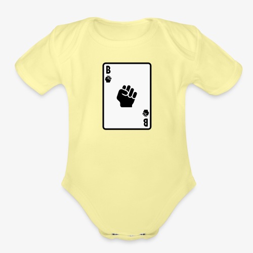 Black Fist Card - Organic Short Sleeve Baby Bodysuit