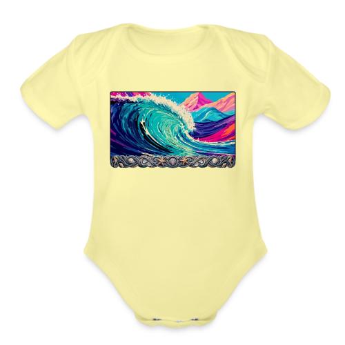 Crystal Lava Wave - Organic Short Sleeve Baby Bodysuit