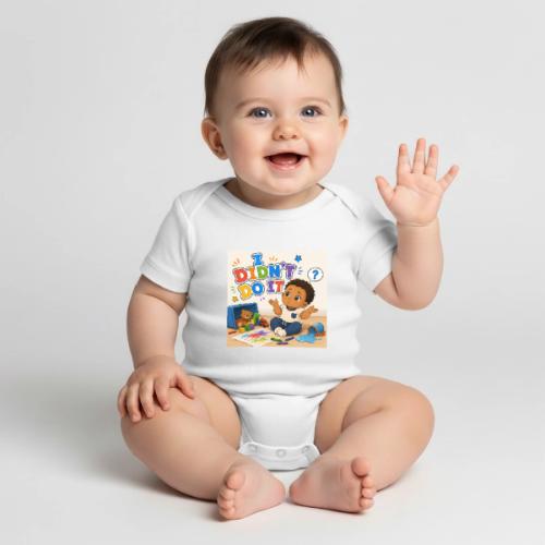 I Didn't Do It - Boy-B - Organic Short Sleeve Baby Bodysuit