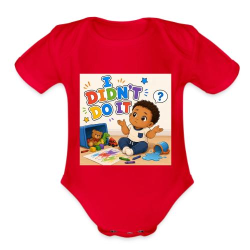 I Didn't Do It - Boy-B - Organic Short Sleeve Baby Bodysuit