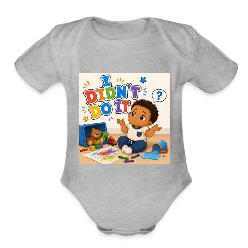 I Didn't Do It - Boy-B - Organic Short Sleeve Baby Bodysuit