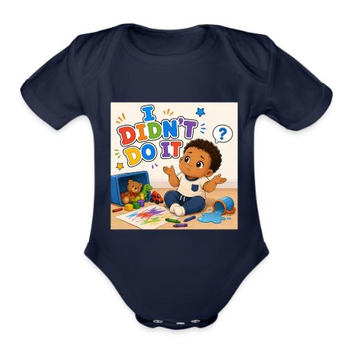 I Didn't Do It - Boy-B - Organic Short Sleeve Baby Bodysuit