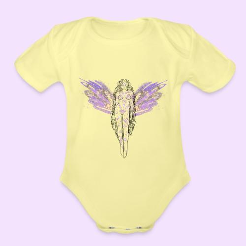 Angel Moon Goddess - Fairytale Design - Organic Short Sleeve Baby Bodysuit