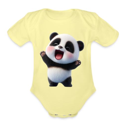 Happy Baby Panda Standing - Organic Short Sleeve Baby Bodysuit