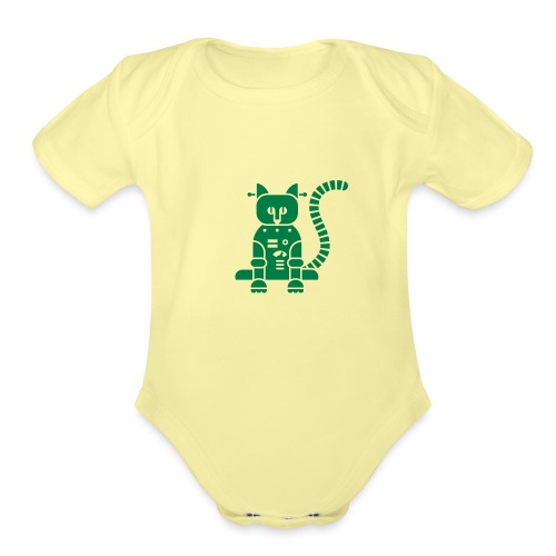 catbot - Organic Short Sleeve Baby Bodysuit