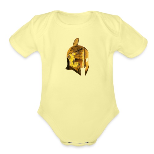 Gold Helmet Logo - Organic Short Sleeve Baby Bodysuit