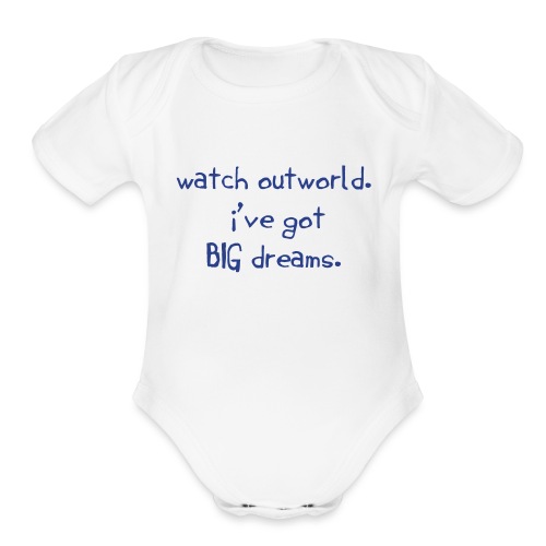 watch out world - Organic Short Sleeve Baby Bodysuit
