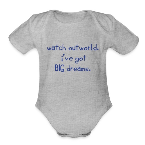 watch out world - Organic Short Sleeve Baby Bodysuit