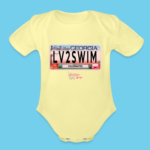 GA license plate - Organic Short Sleeve Baby Bodysuit