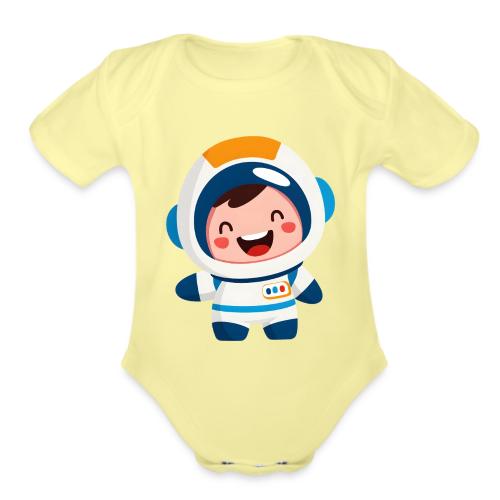 Joyful Baby Astronaut - Organic Short Sleeve Baby Bodysuit