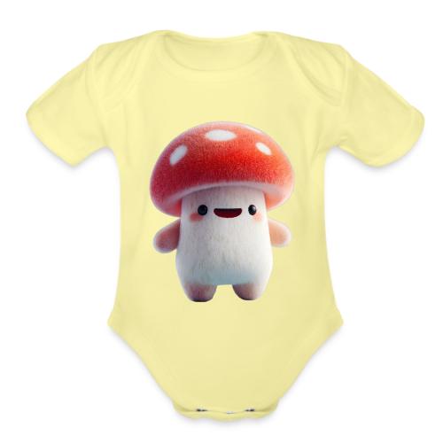 Mushroom: Red Forest Friend - Organic Short Sleeve Baby Bodysuit