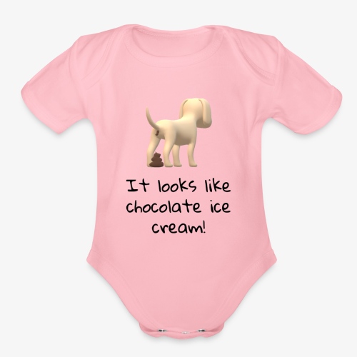 Poop or Chocolate Ice Cream? - Organic Short Sleeve Baby Bodysuit