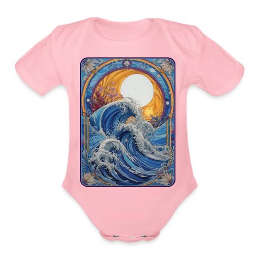Art Nouveau Wave - Organic Short Sleeve Baby Bodysuit