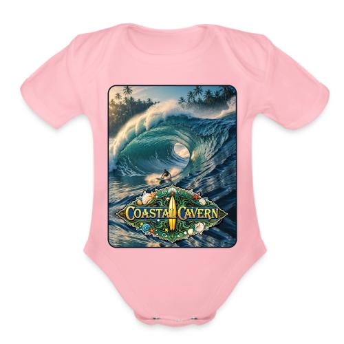 Coastal Cavern Wave - Organic Short Sleeve Baby Bodysuit