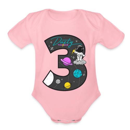 3 Year Channelversary Design - Organic Short Sleeve Baby Bodysuit