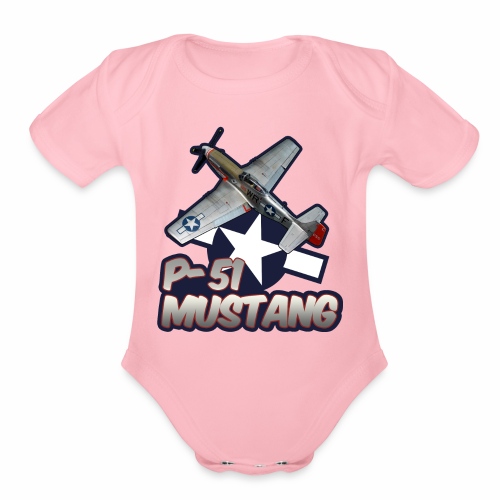 P-51 Mustang tribute - Organic Short Sleeve Baby Bodysuit