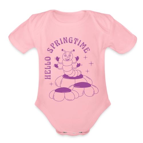 Hello caterpillar - Organic Short Sleeve Baby Bodysuit