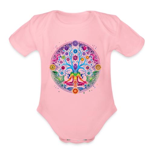 Wellness Collection - Chakra Tree of Life - Organic Short Sleeve Baby Bodysuit