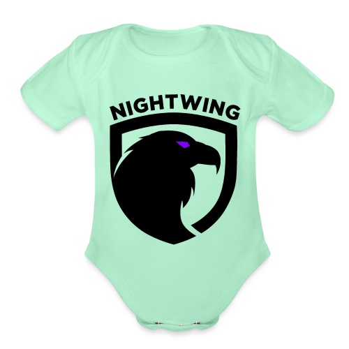Nightwing Black Crest - Organic Short Sleeve Baby Bodysuit
