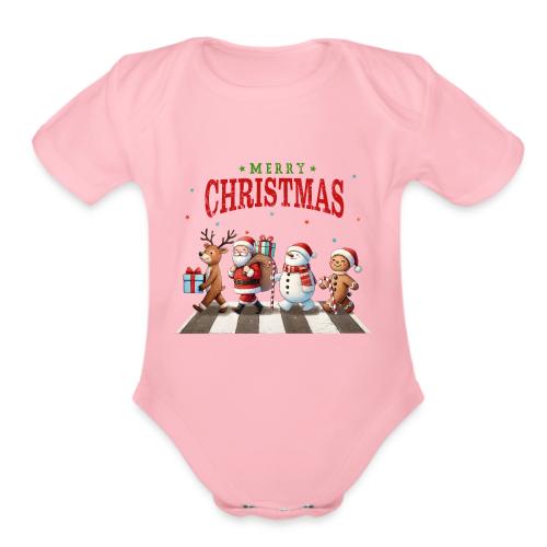 Christmas Collection - Piano Crossing #2 - Organic Short Sleeve Baby Bodysuit