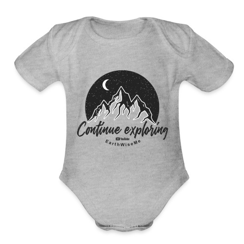 Explore continue BW - Organic Short Sleeve Baby Bodysuit