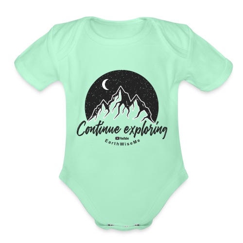 Explore continue BW - Organic Short Sleeve Baby Bodysuit