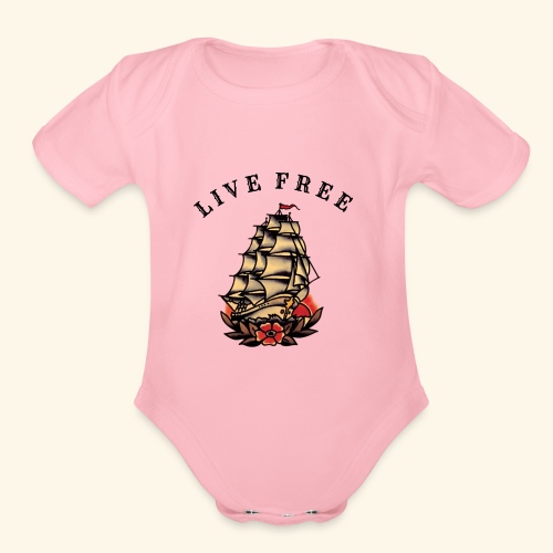 LIVE FREE - Organic Short Sleeve Baby Bodysuit