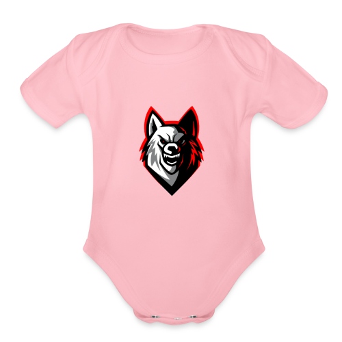 clean wolf logo by akther brothers no watermark - Organic Short Sleeve Baby Bodysuit
